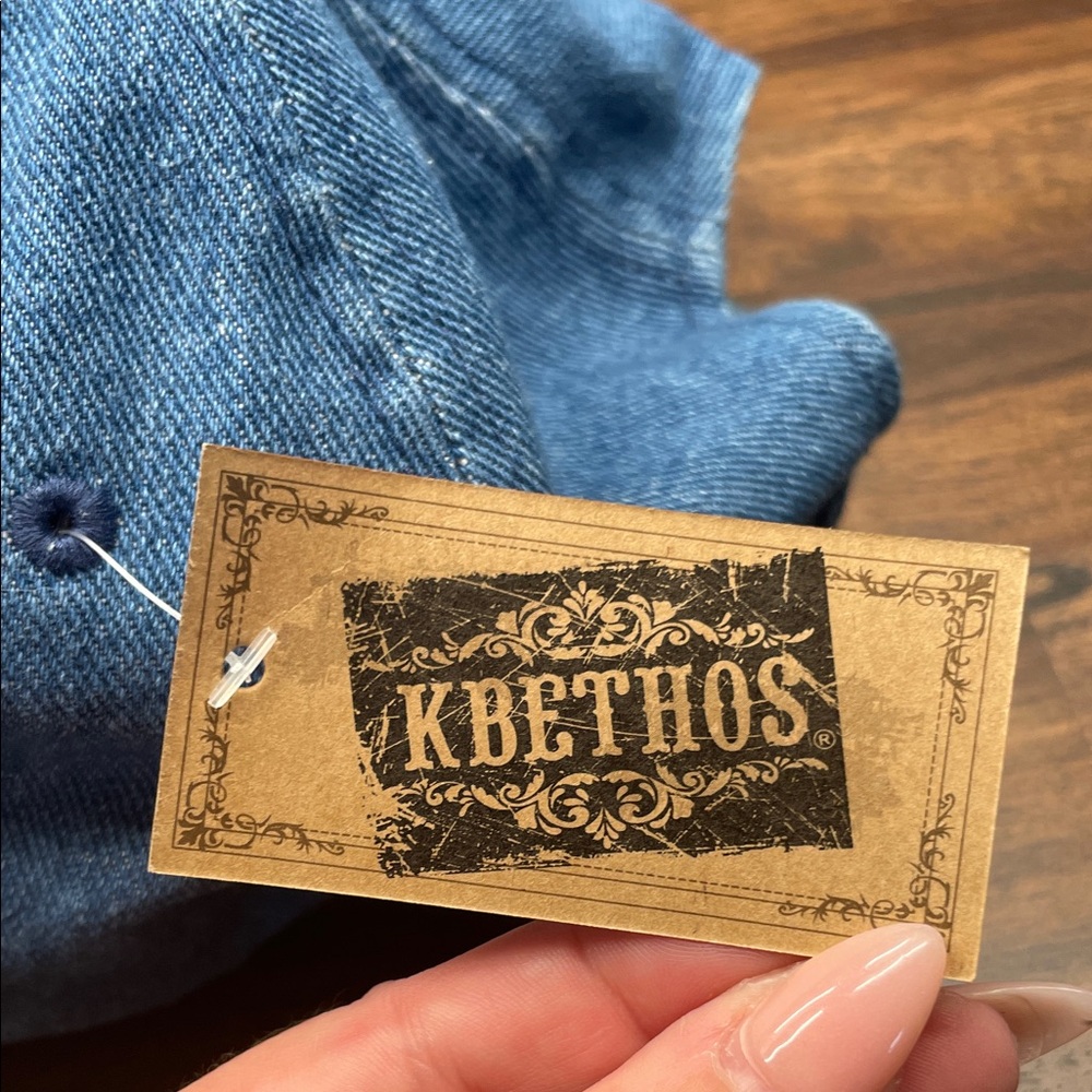 KBETHOS Vintage Blue Distressed Denim Hat - Picture 5 of 11